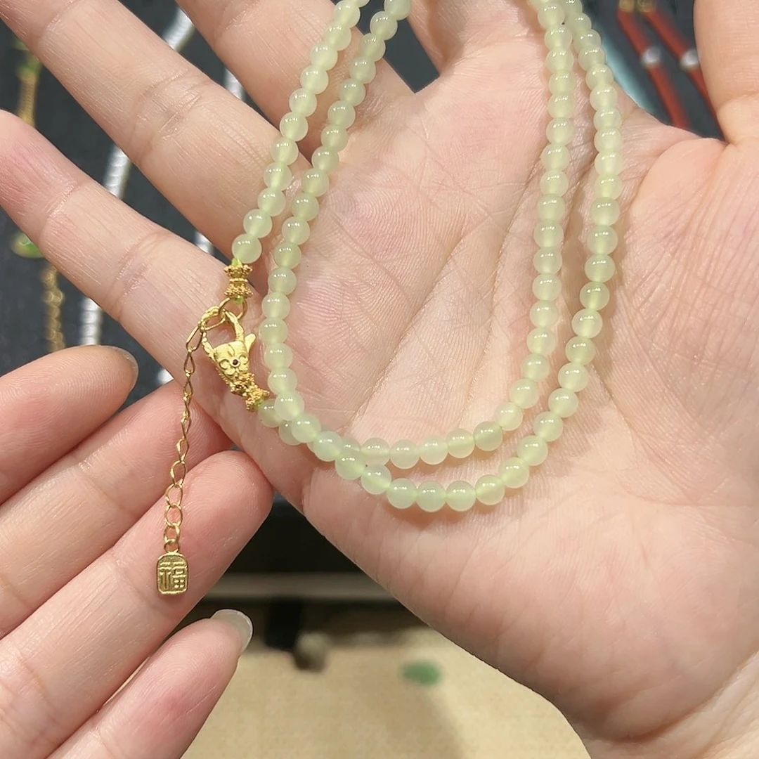 手链银S925镶嵌和田玉