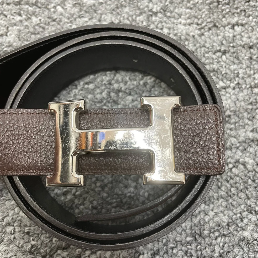 95新 Hermes/爱马仕 90码/棕色双面皮带/3cm/11886