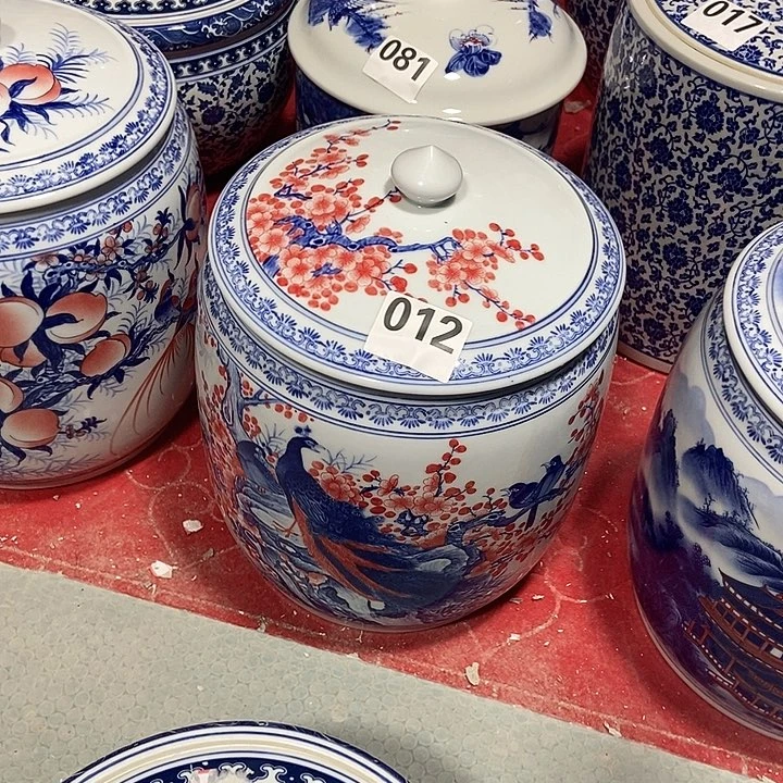 瓷片九**金景德镇陶瓷罐2个012。035