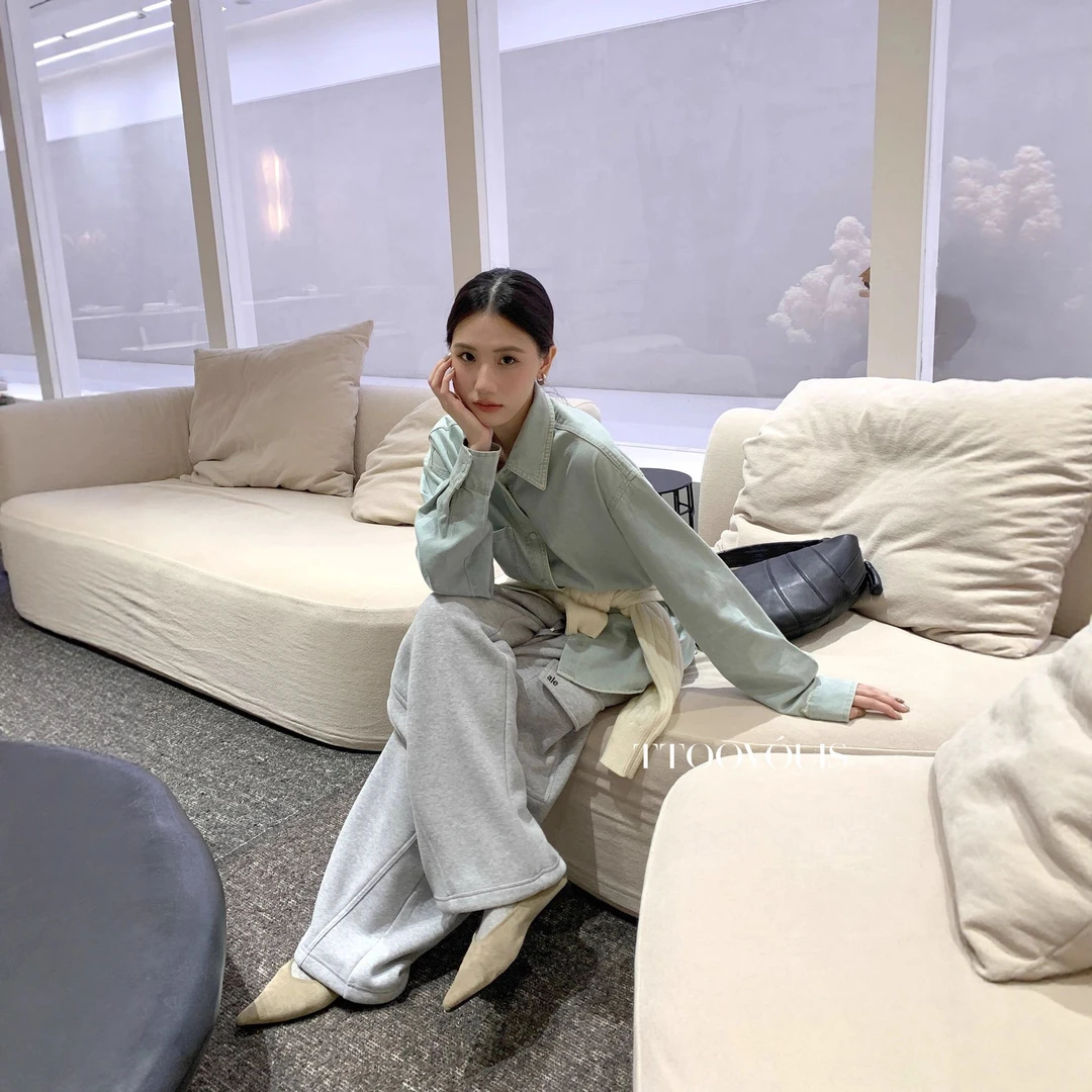 冬季新款复古水洗打底叠穿口袋棉料牛仔衬衫气质秋冬上衣女薄绒