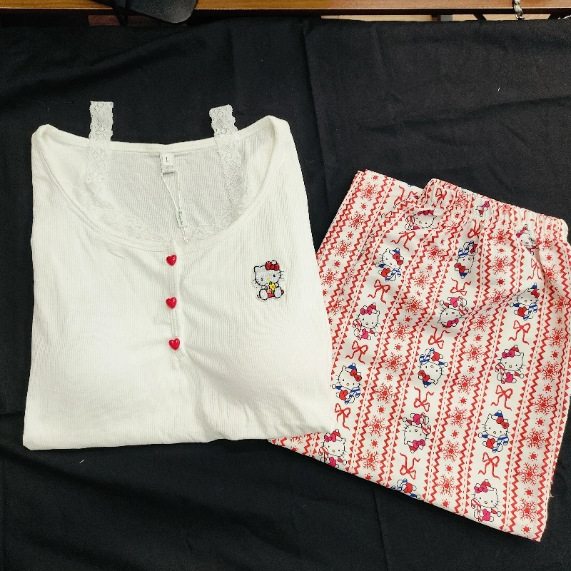 2025年夏季新款两件套高级感睡衣女宽松舒适休闲可外穿家居服时尚