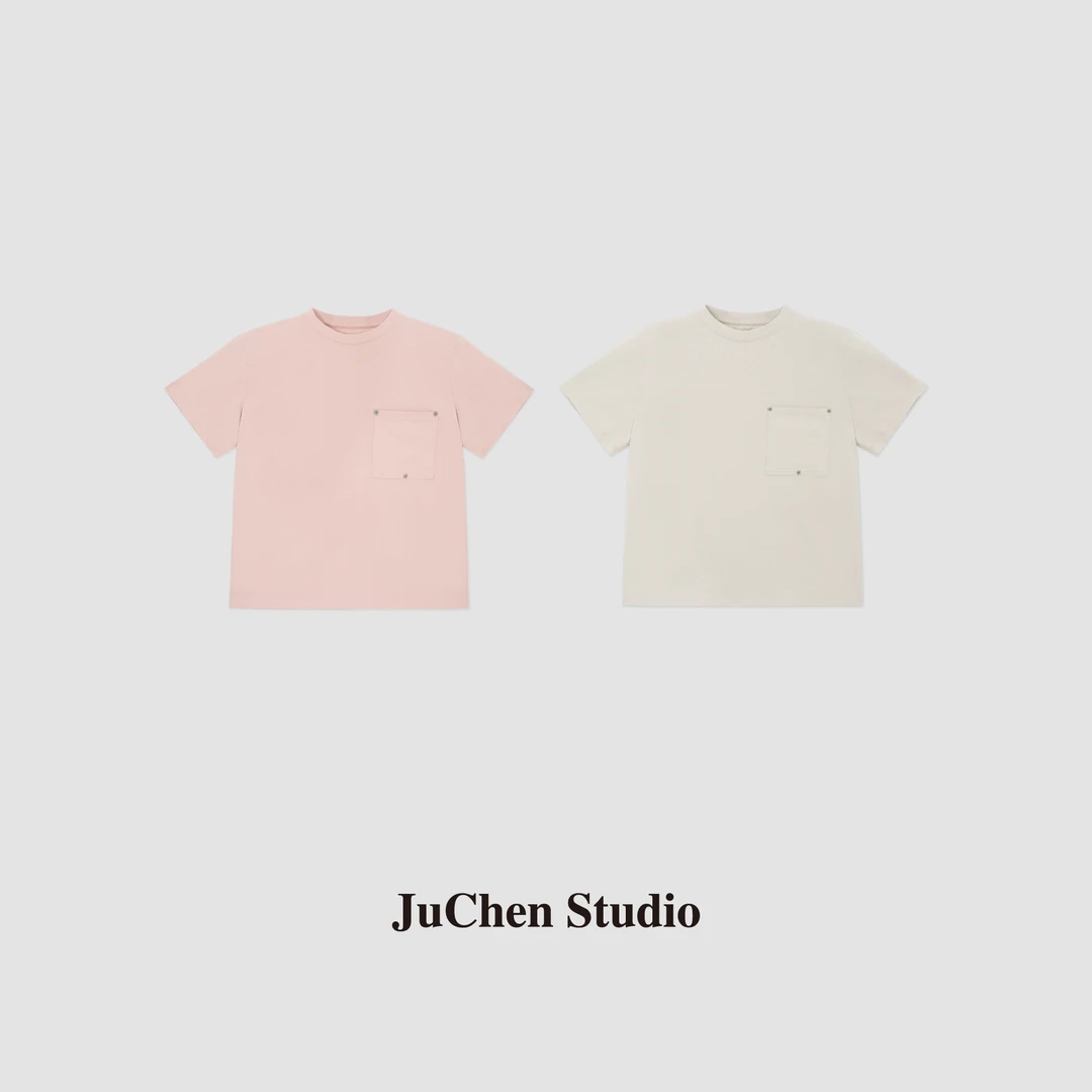 LIBOSHU“时髦聚焦”手工磨破高克重口袋阔版SS2F-310-131红人服饰