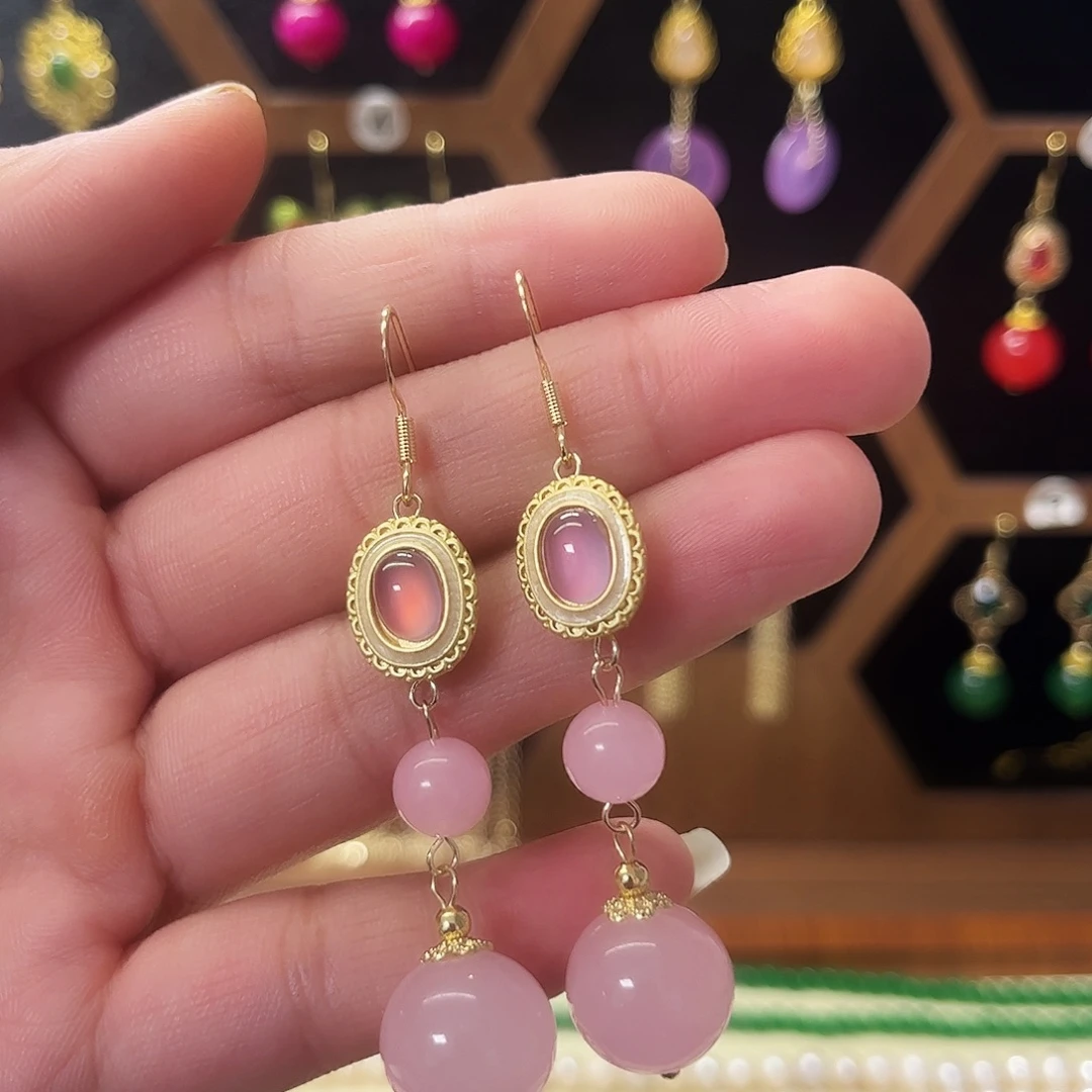 锆石纯铜合金耳饰