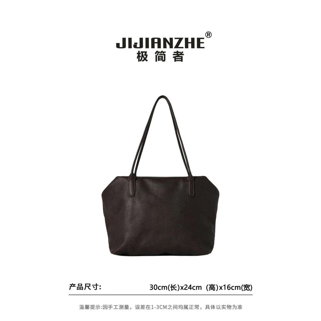 JIJIANZHE/极简者 简约风手提包斜挎黑色极简时尚经典单肩包气质