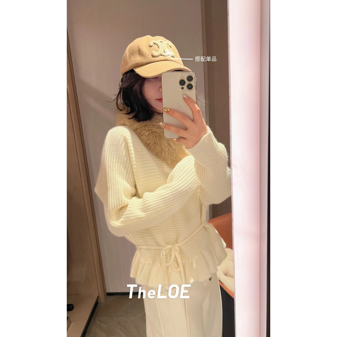 TheLOE/【毛毛鱼尾花边套头】398-409g针织衫#LE-1217#LE-YZ5218