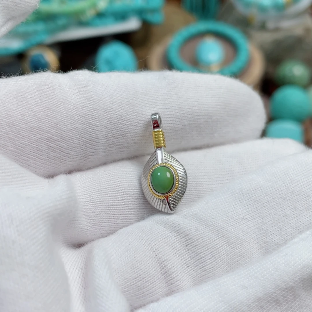 绿松石珠宝奇石银S925镶嵌