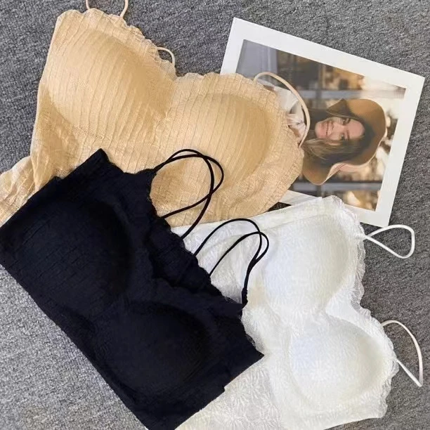 12122三炫轻奢穿搭新品聚拢无钢圈纯色吊带背心美背