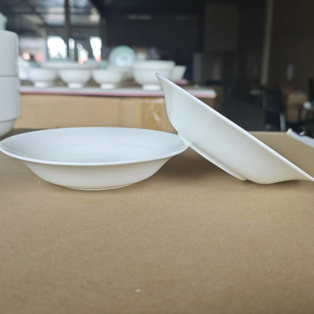 A912①】5.5英寸浅碗4只纯白唐山骨瓷家用餐具混级