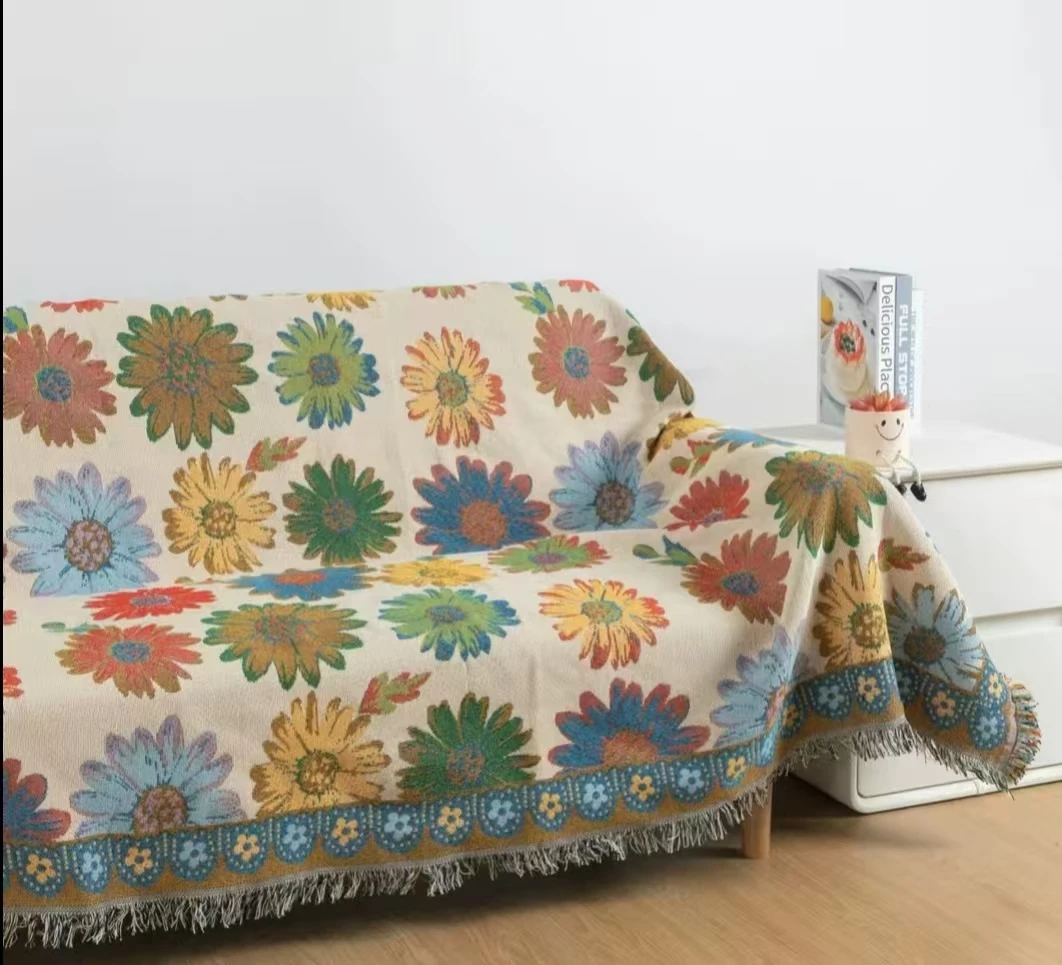 加宽加大太阳花沙发巾防滑【以直播间实物为准】