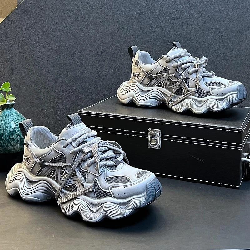 复古风做旧老爹鞋男时尚潮流休闲鞋2025新款运动鞋小众原创脏脏鞋