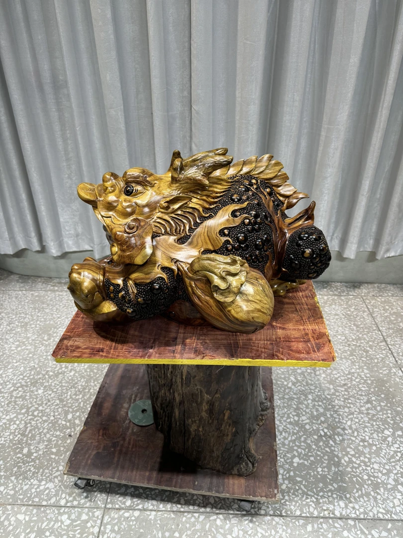 实木根雕摆件火龙金蟾   实物以直播间为准