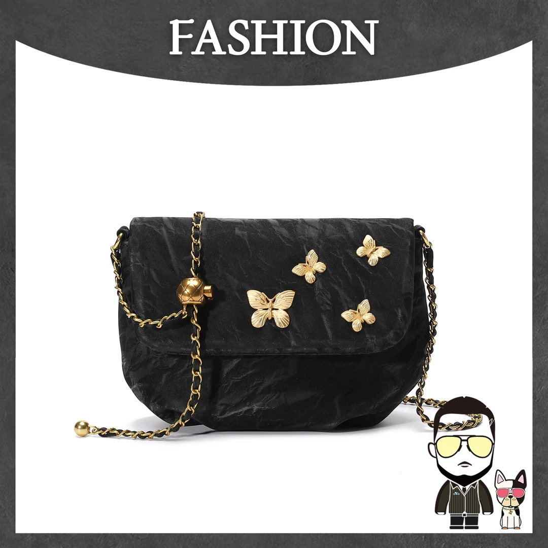 【左九设计师】2025新款云朵包斜挎包手提包单肩包CK8066-2花纹黑