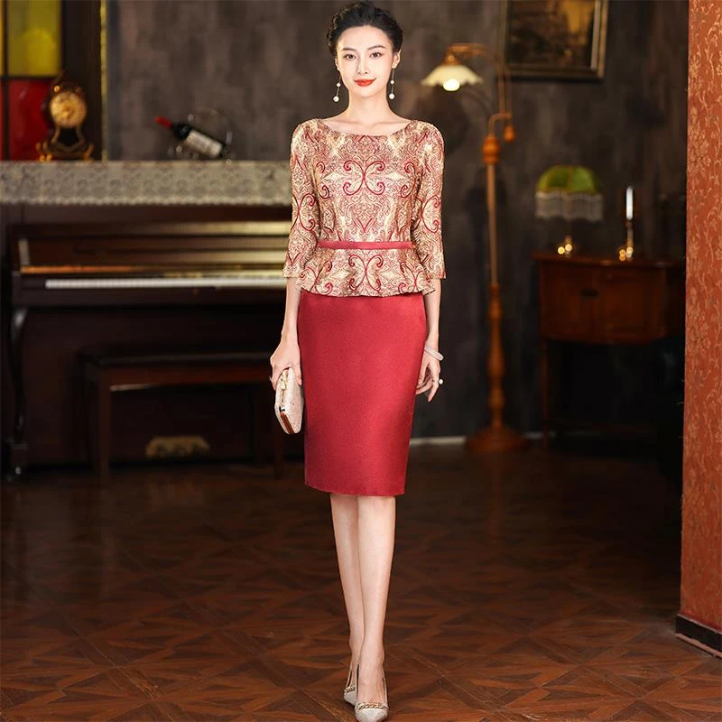 FAVMARTHA新娘喜婆婆婚宴装2025新款高贵年轻喜妈妈婚宴礼服高端