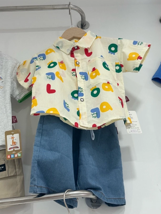 男卡通B类中性/男女均可夏季套装印花童装韩版运动风