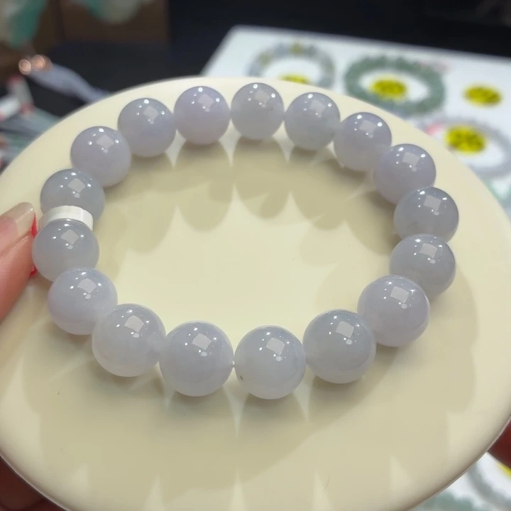 翡翠未镶嵌手链冰胶紫卡12.2