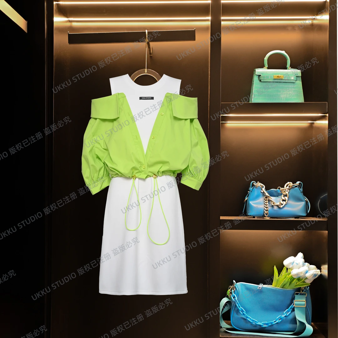 肉肉【UKKU】设计师早春内搭叠穿打底法式气质白衬衫312140