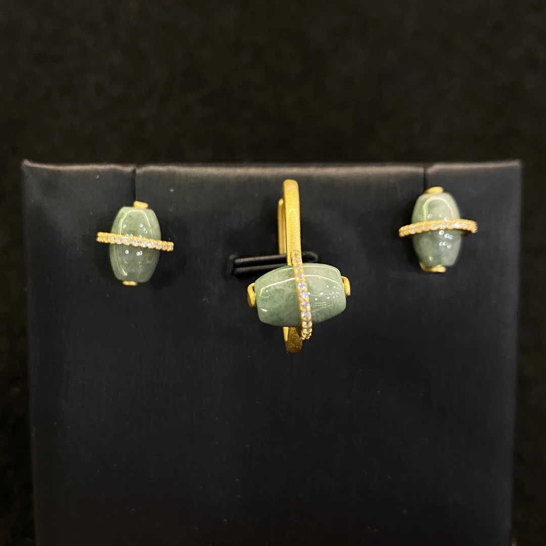 民族特色时尚百搭耳钉戒指两件套