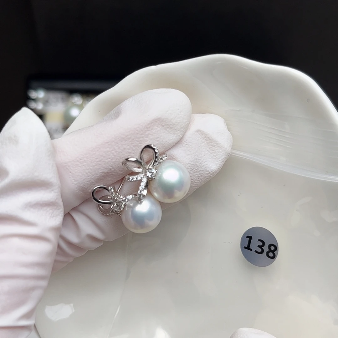 遇***话淡水珍珠耳饰银S925镶嵌