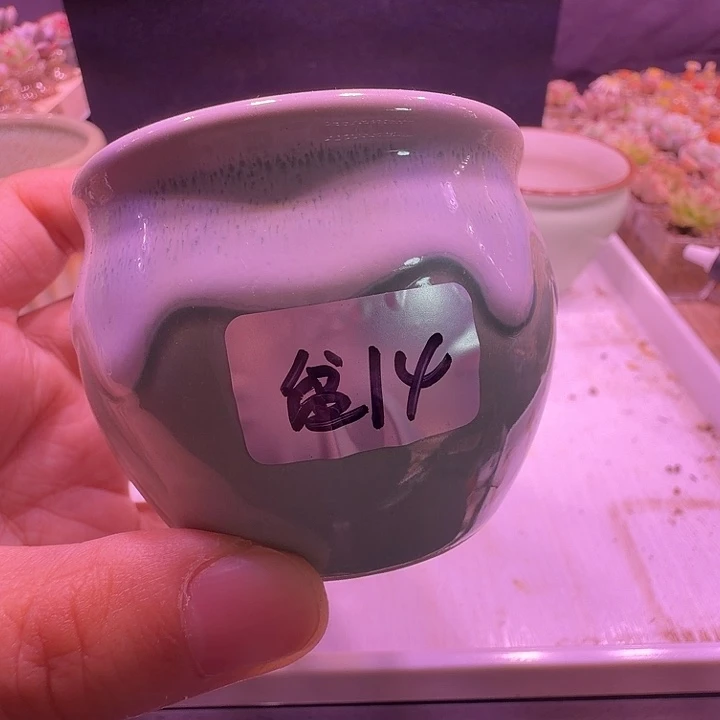 盆14，绿色流釉小罐，闲置处理不介意的拍！