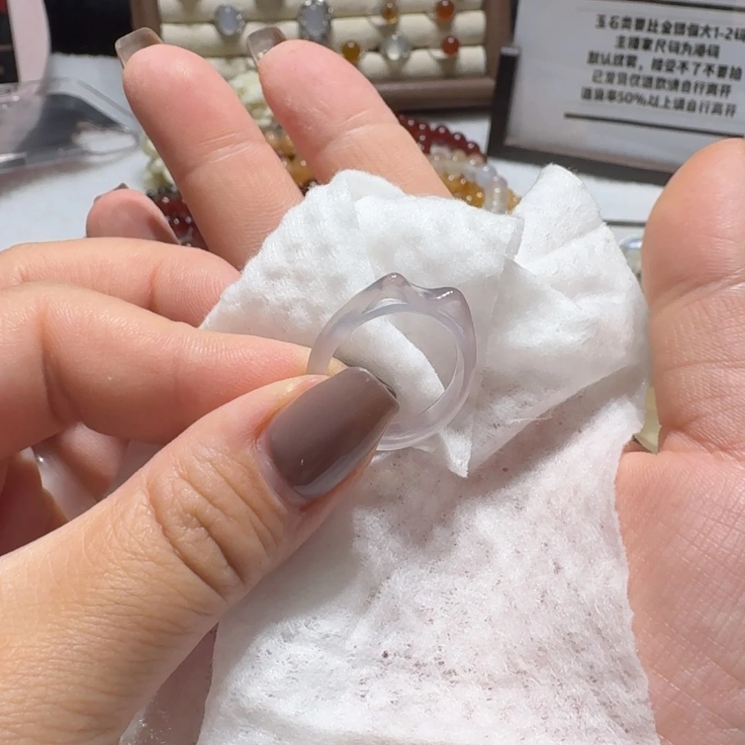 未镶嵌戒指玛瑙/玉髓港15/16码冰紫猫头福利不退换了