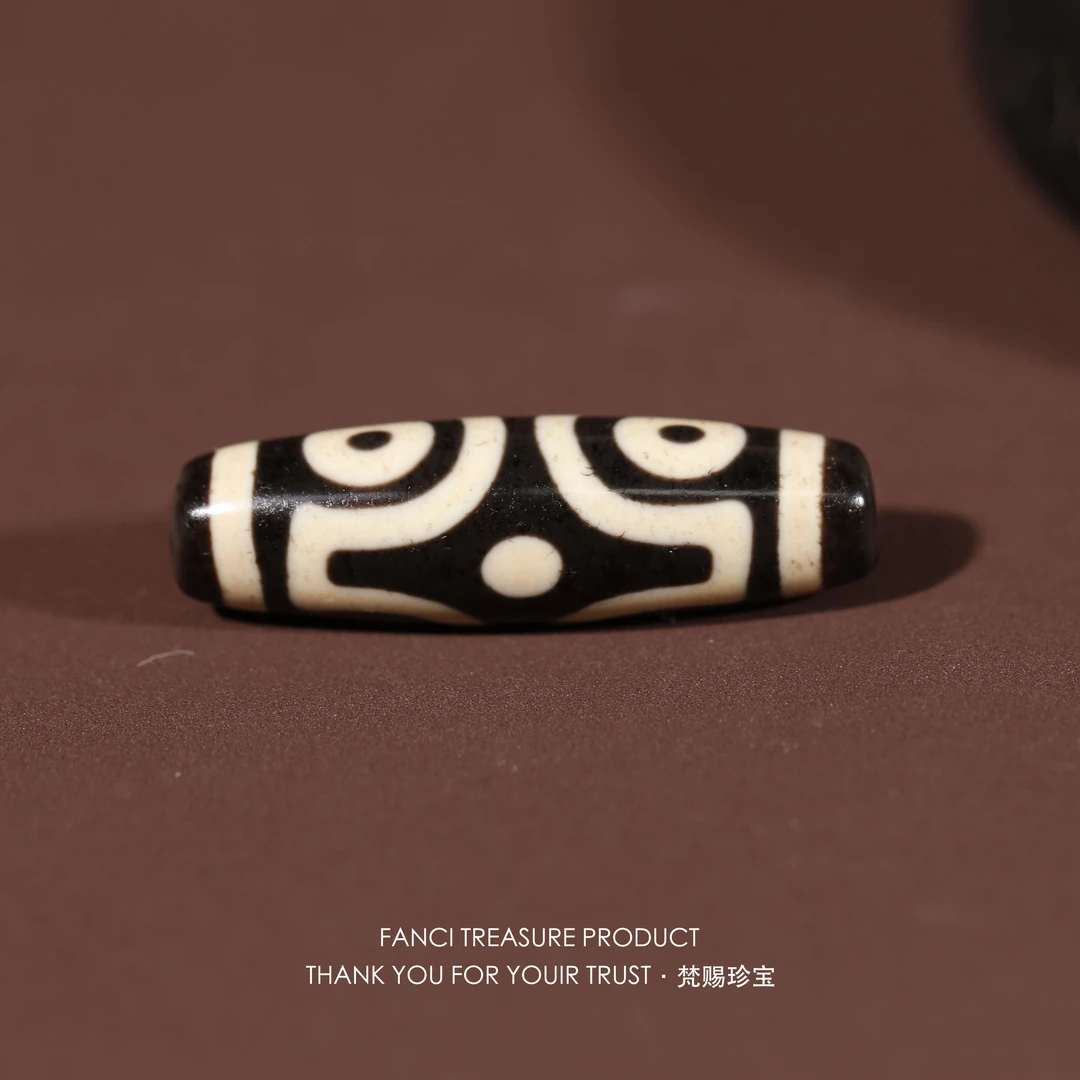 梵赐珍宝·【聚缘博古系列】台珠十字金刚六眼41.1*12.3mm天珠吊坠