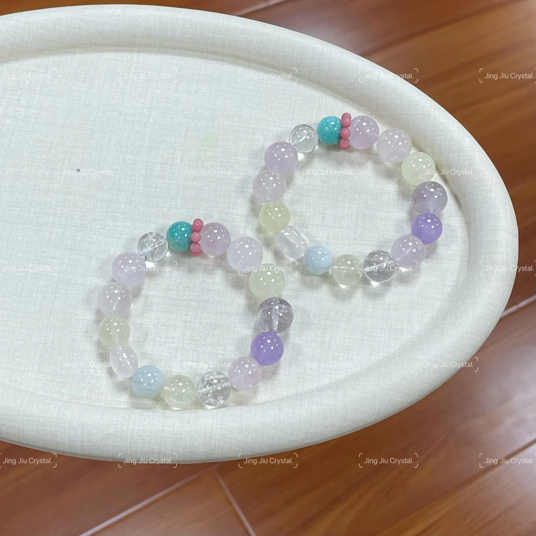 【盼江南】天然水晶多宝手串精致设计色彩多样女款手串默认微瑕