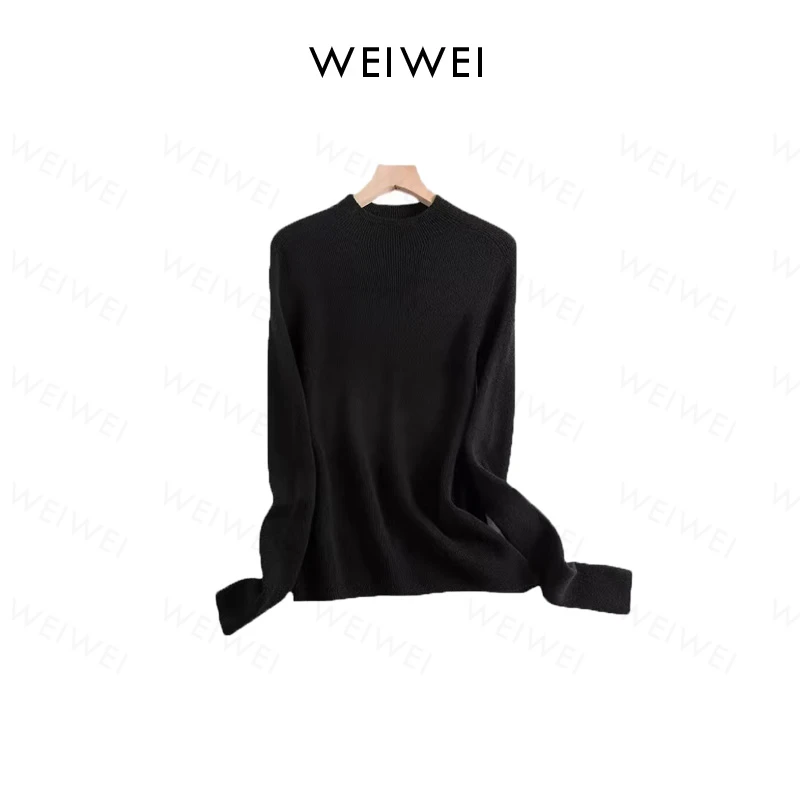 2025气质修身羊毛半高领毛衣针织打底衫