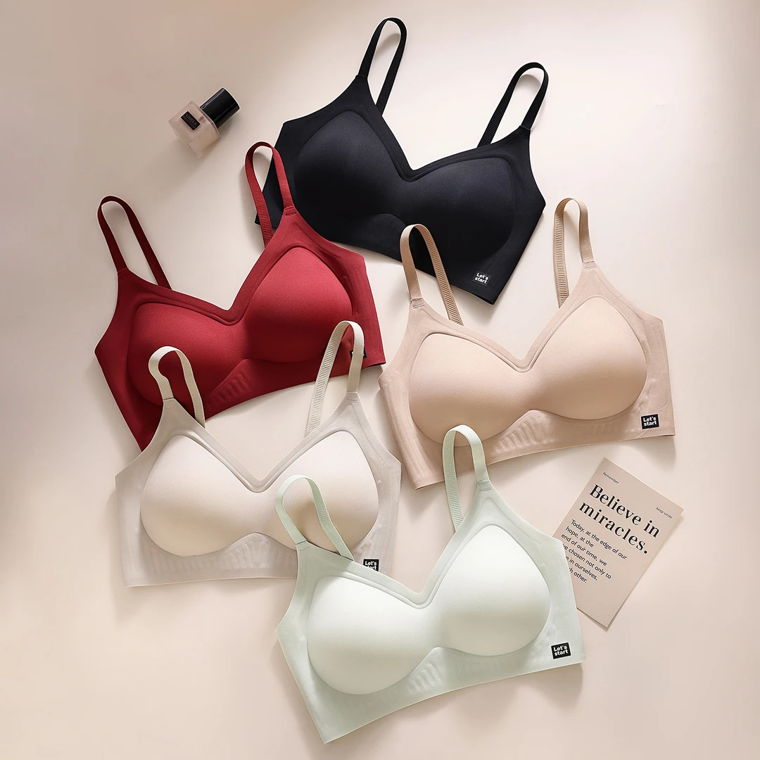 夏季新款透气小胸显大舒适女无痕内衣5D手掌全固定AB杯提拉聚拢文
