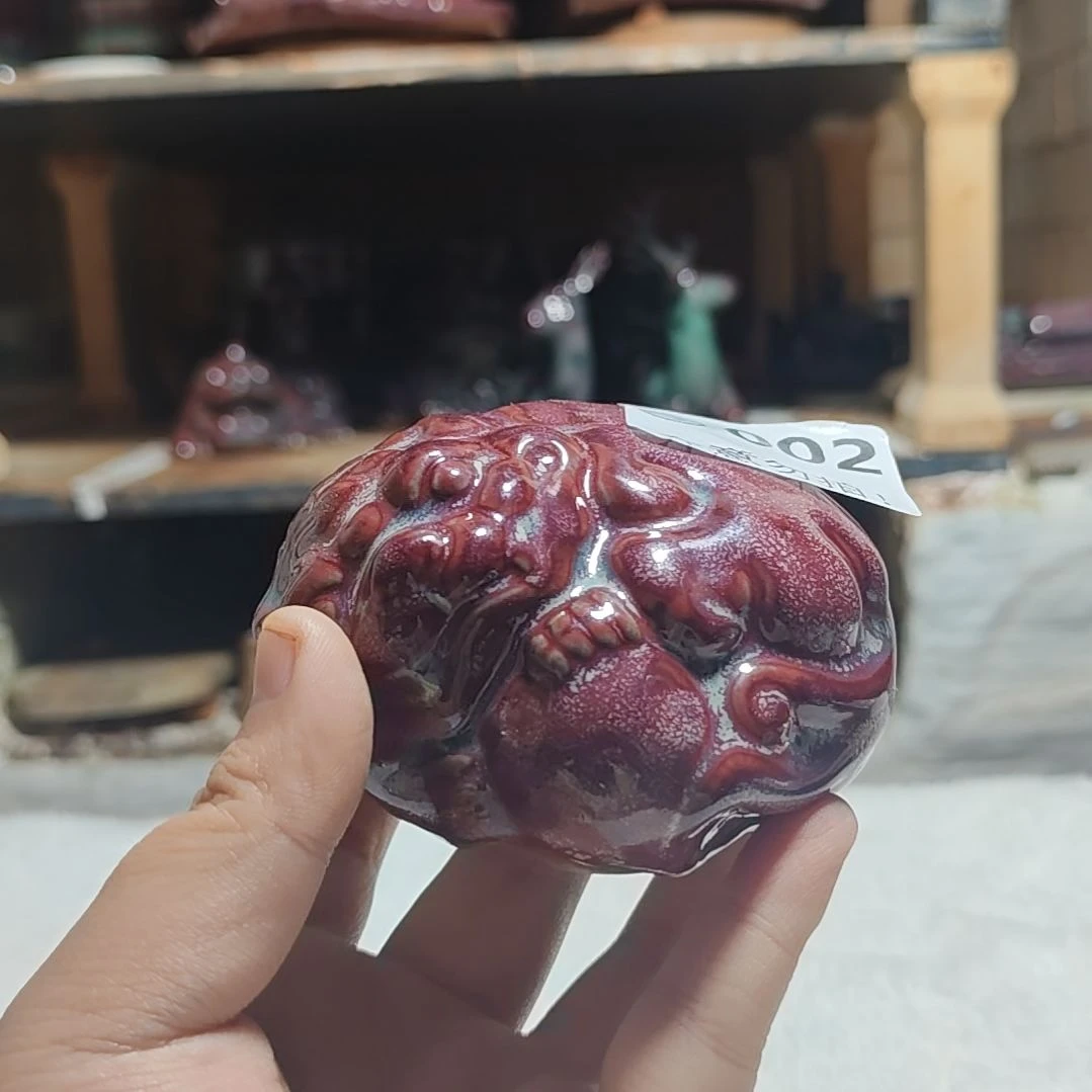 微瑕貔貅钧瓷摆件茶宠