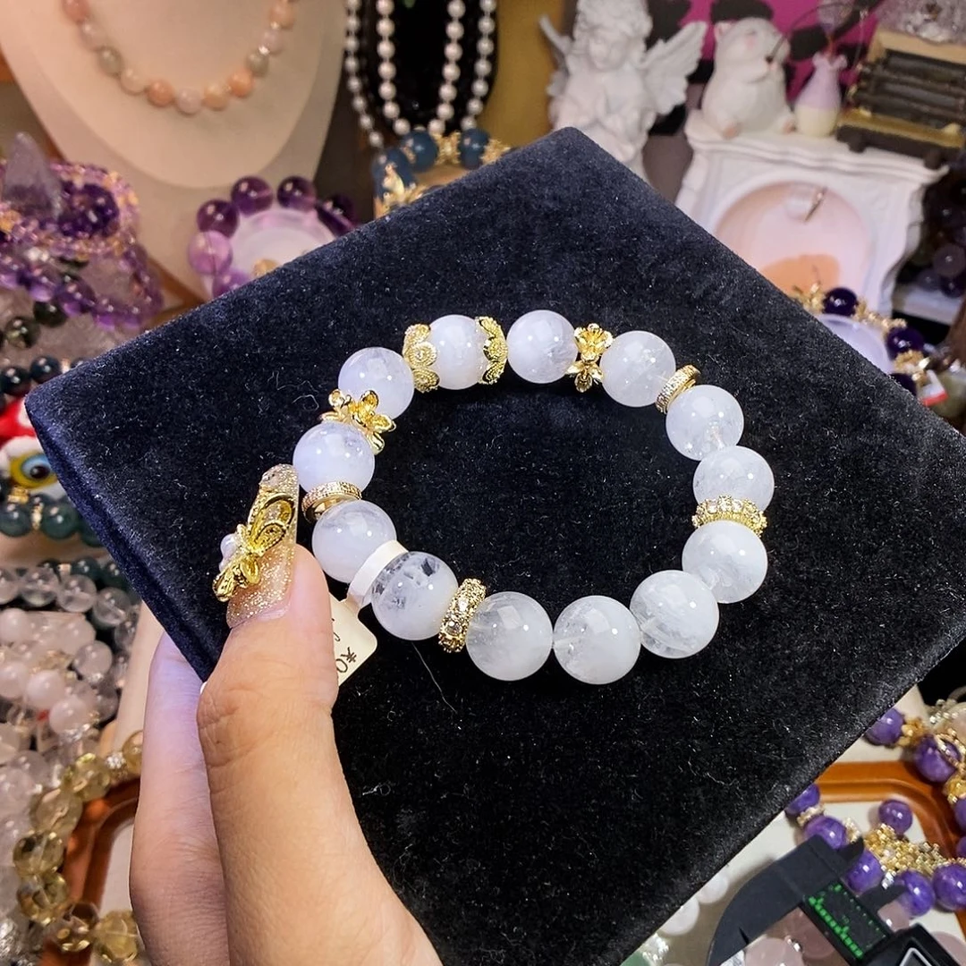 未镶嵌手链水晶13m白幽灵