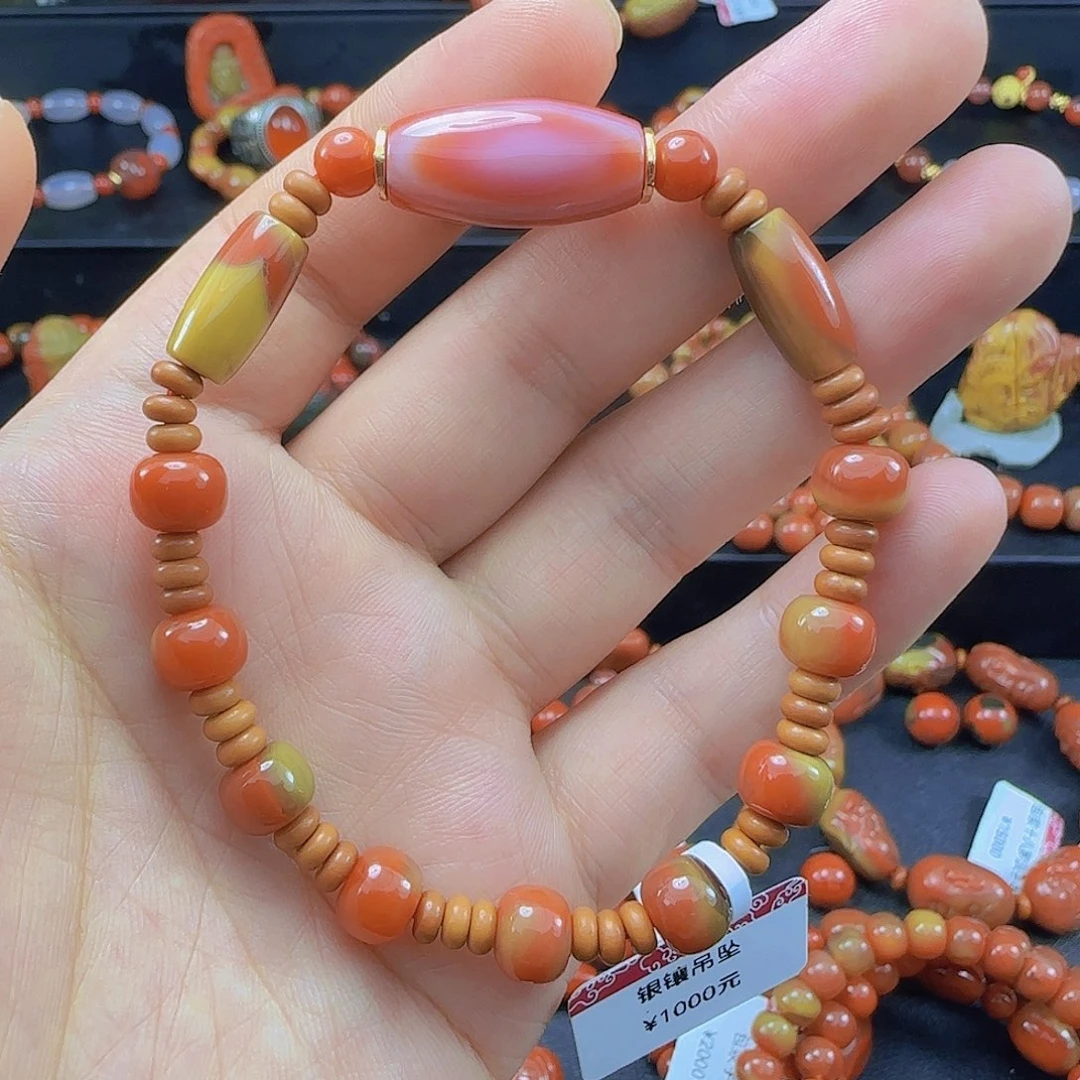 南红玛瑙南红天眼珠包浆南红手串未镶嵌
