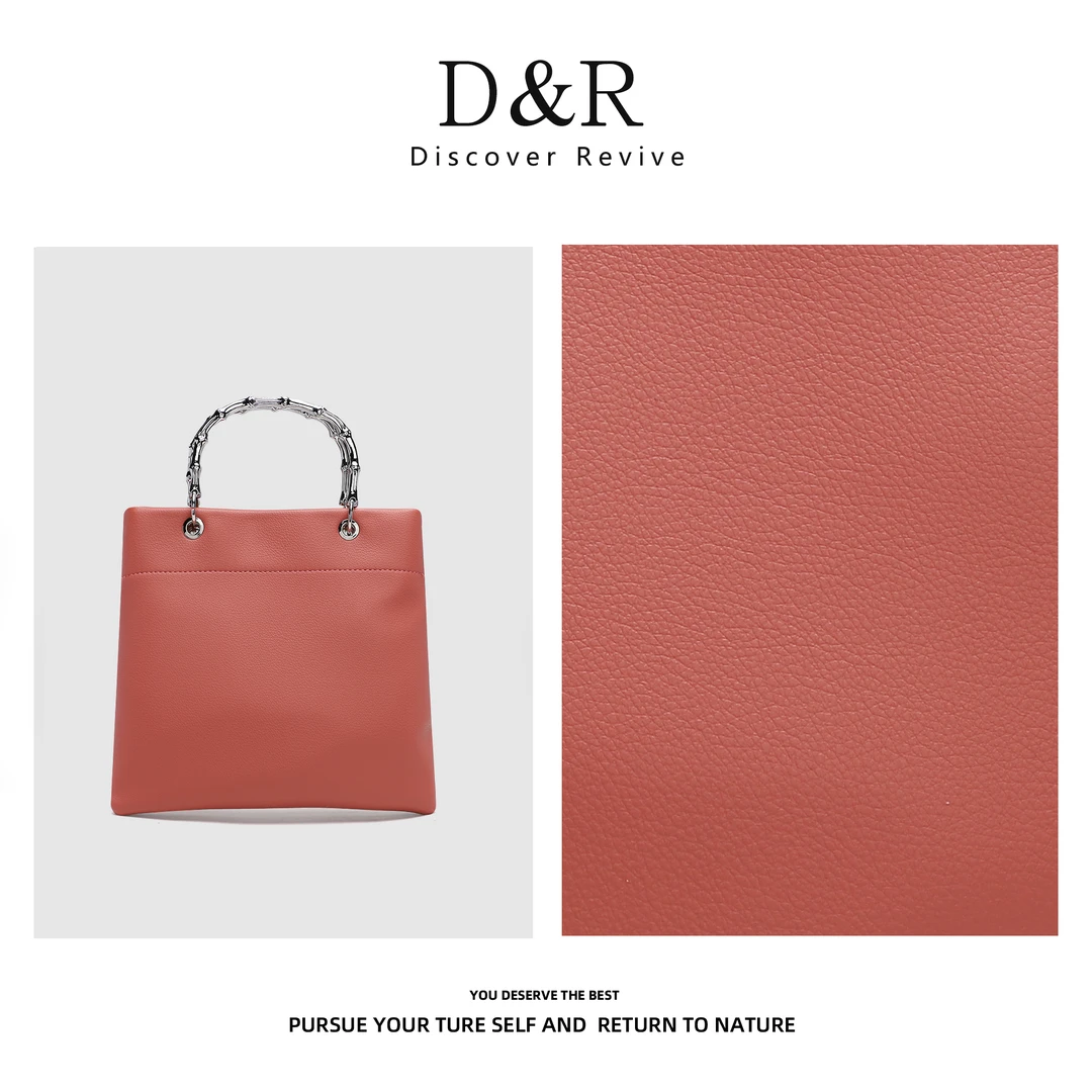 Discover Revive新款时尚手提竹节简约通勤大包包25002-粉