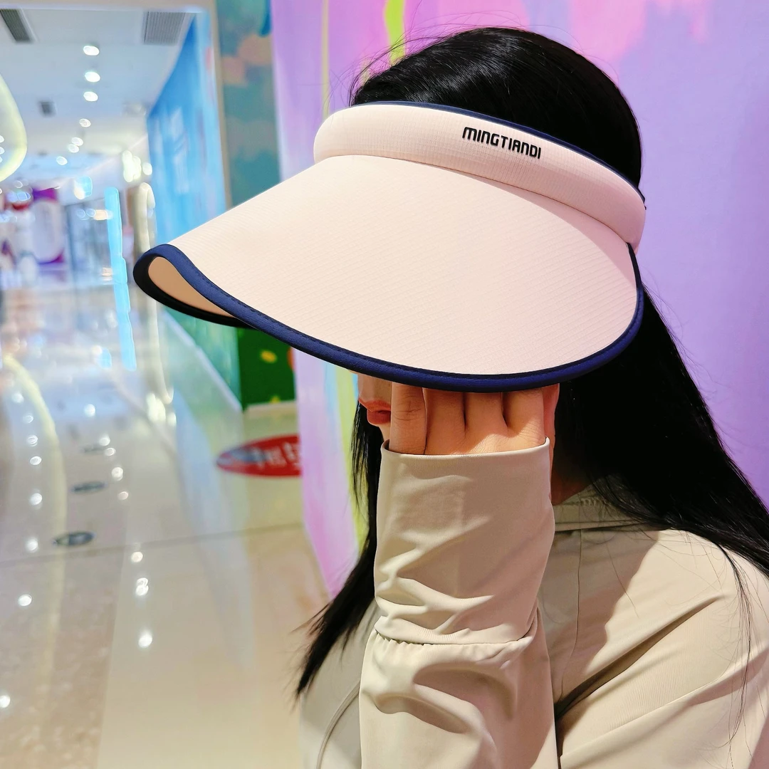 2025韩版发箍式遮阳防晒帽防紫外线空顶帽子女夏季户外骑行太阳帽