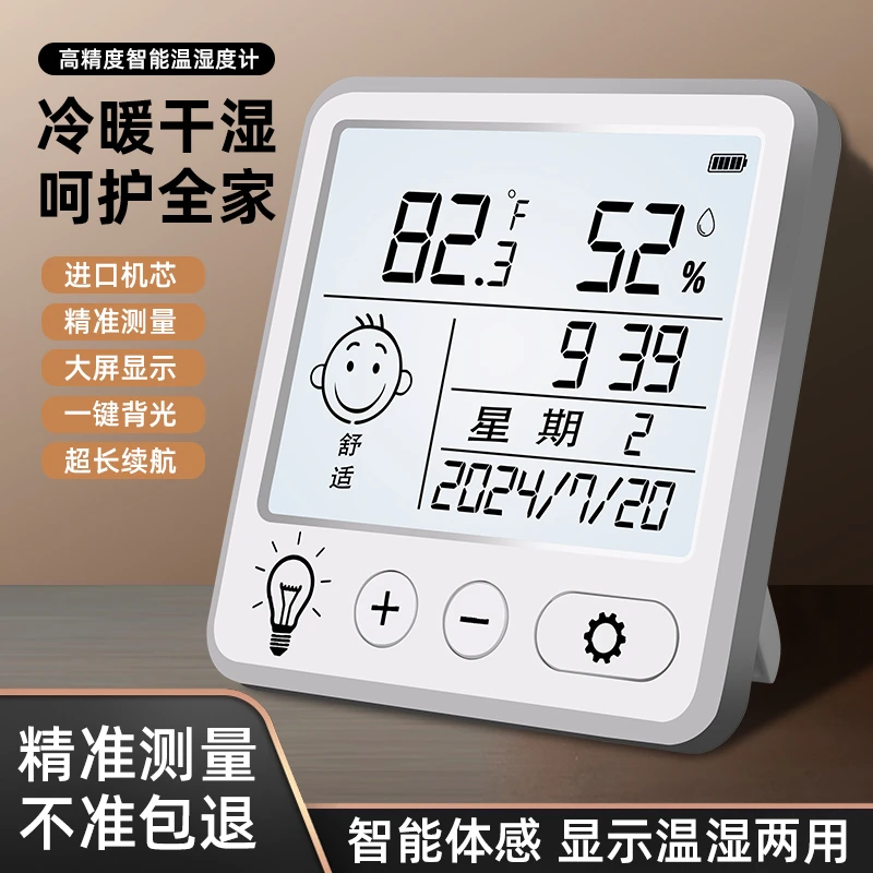 【智能温湿度计】2025新款高精度测量家用室内干湿温度表婴儿房壁挂