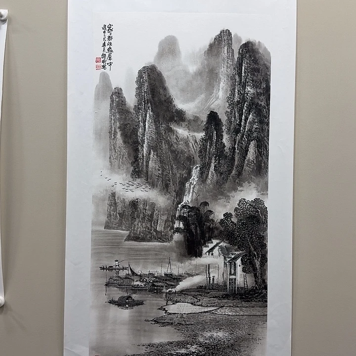 龙***洲国画莫桂明5平尺作品
