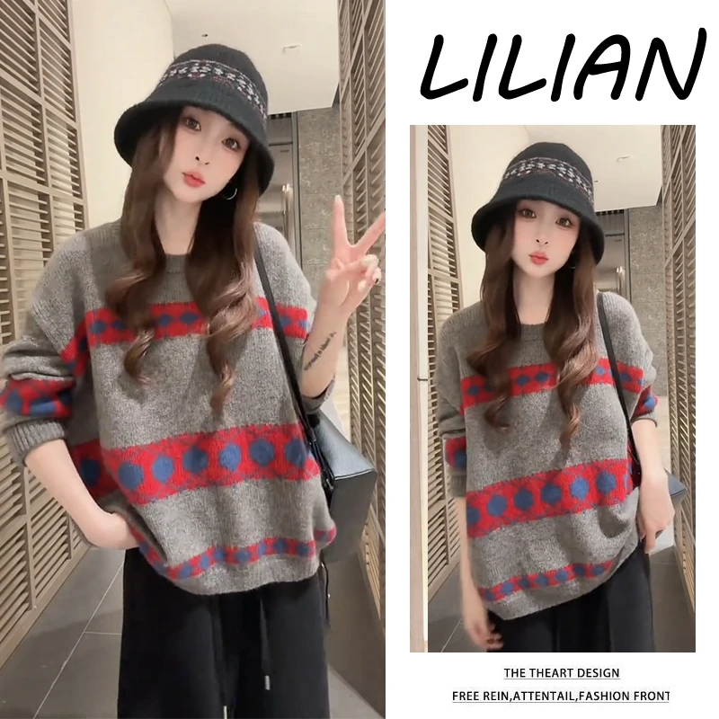 韩系氛围感穿搭秋季2025新款宽松显瘦气质毛衣慵懒休闲裤两件套装