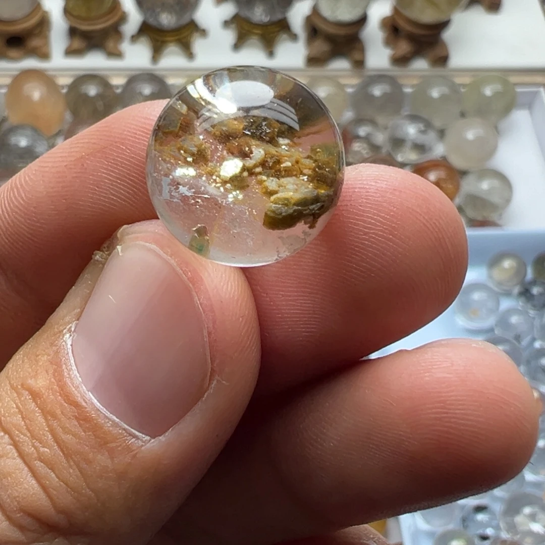 林***自水晶珠宝半成品未镶嵌云母片球