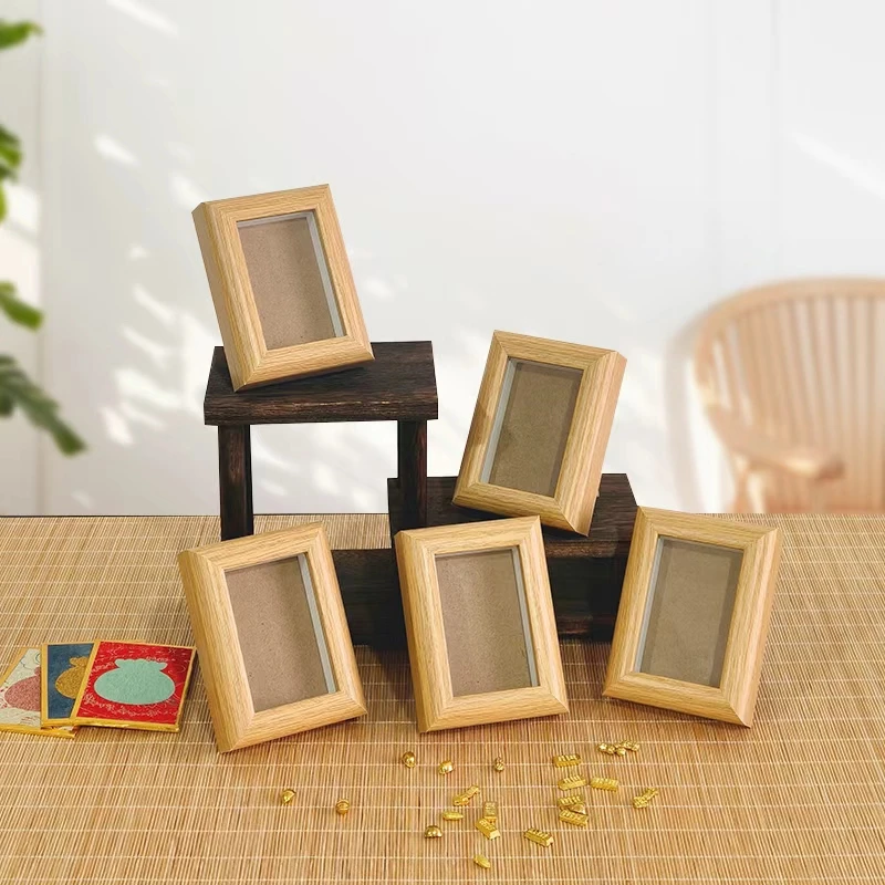 【书心工厂】画框清仓【原木色】宣纸宋锦书法摆台【1卡框】5个
