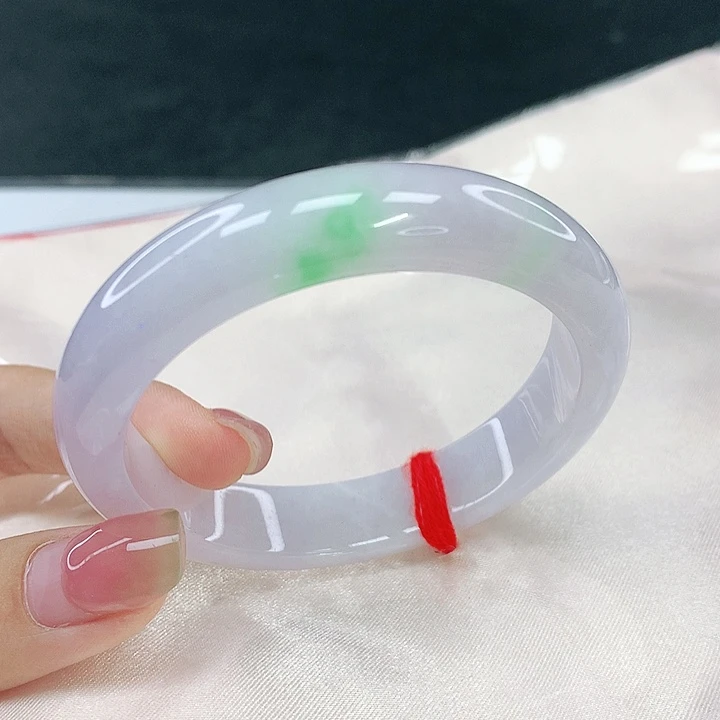 翡翠未镶嵌手镯圈53，04134