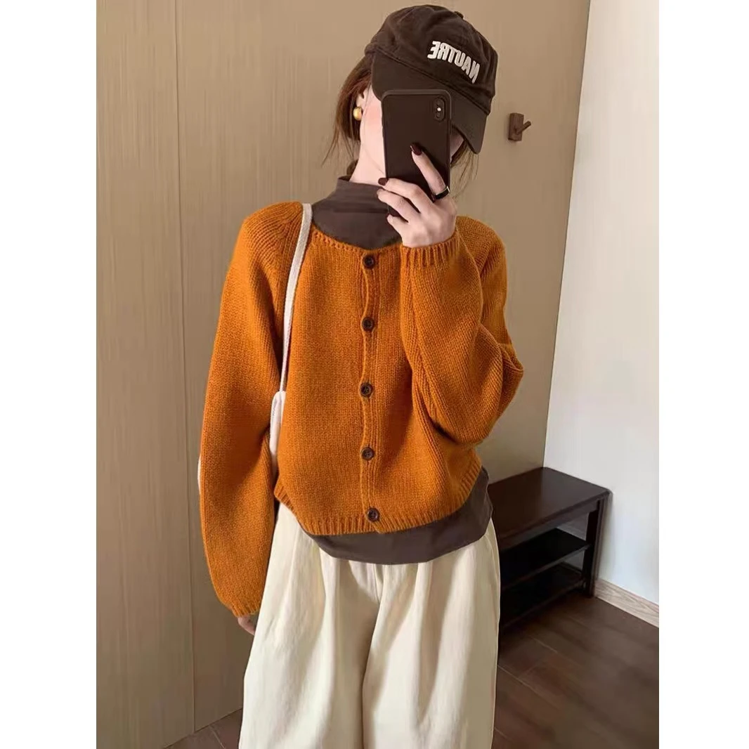 请叫我大韩 E021韩版圆领气质毛衣