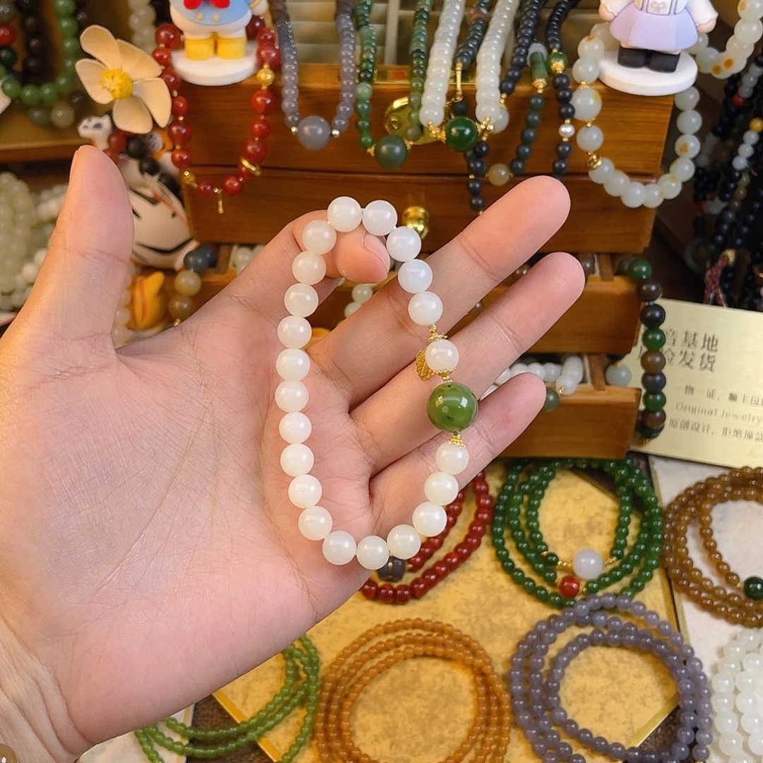 和田玉单圈手串未镶嵌