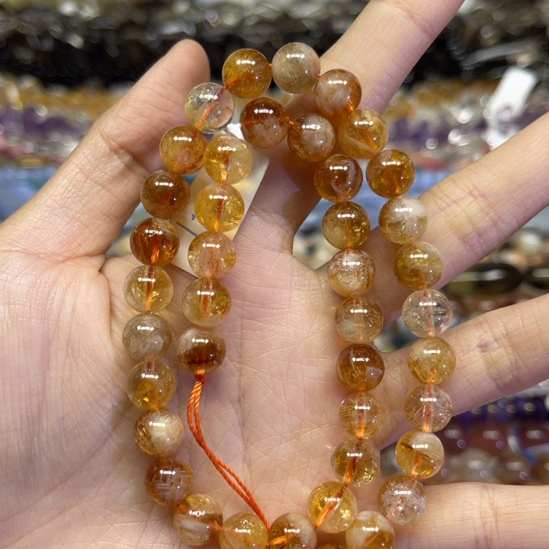 玛瑙/玉髓散珠天然黄塔晶卡8.9长条38厘米