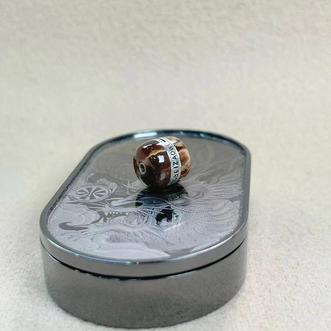 【漠北造物】缅甸溶洞根珀高桩花蟒精工9mm老型汉堡珠天然根珀