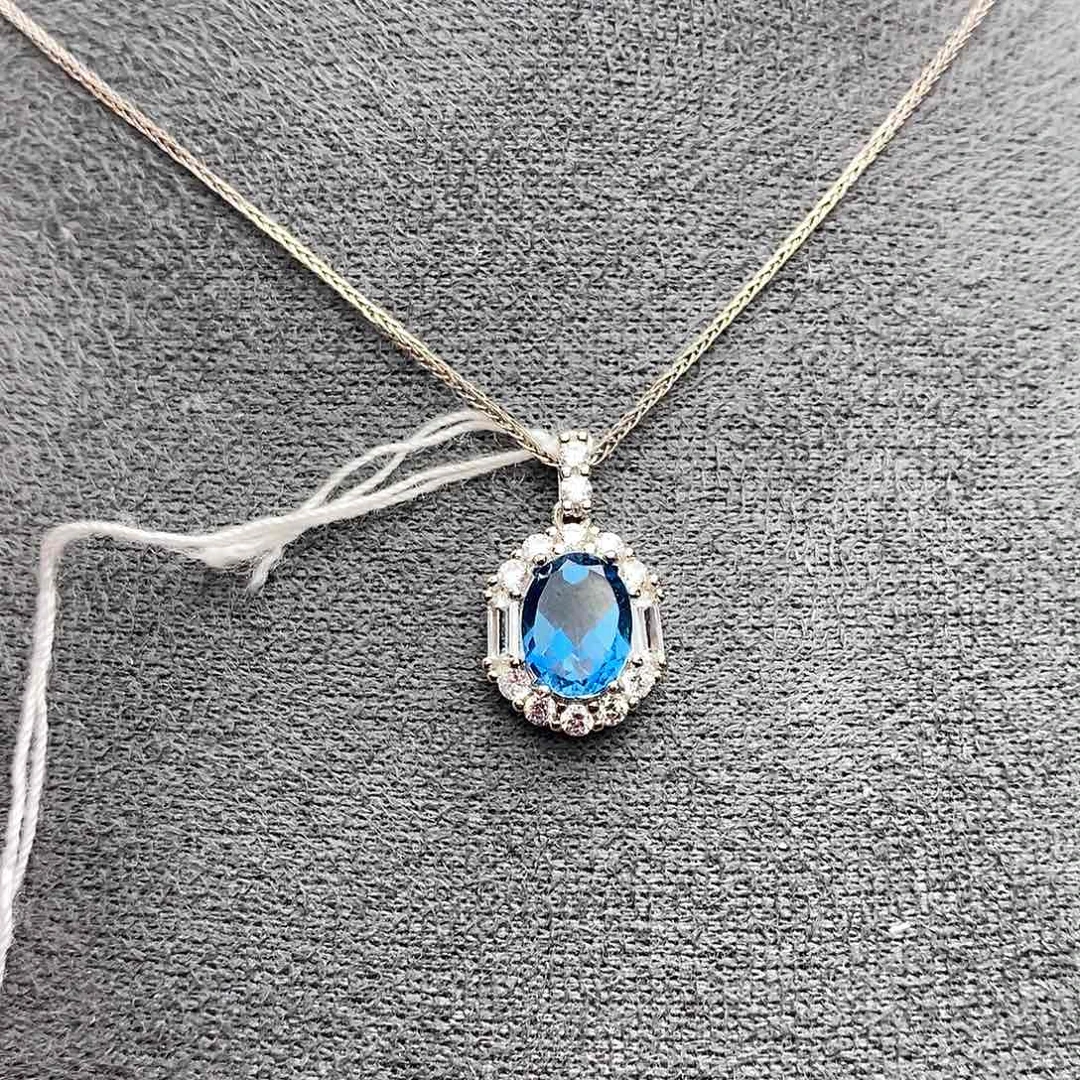 吊坠(不含链)银S925镶嵌托帕石不含证书