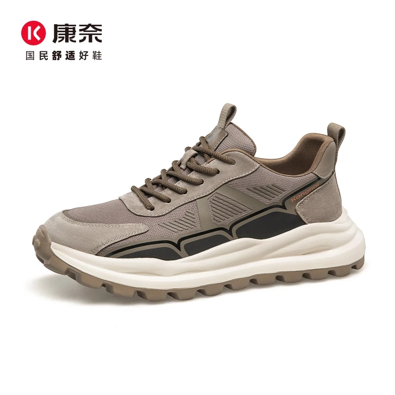 Kangnai/康奈51010专柜正品2025春季透气网面跑步男士运动休闲鞋