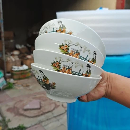 库存微瑕三娘教子碗四个