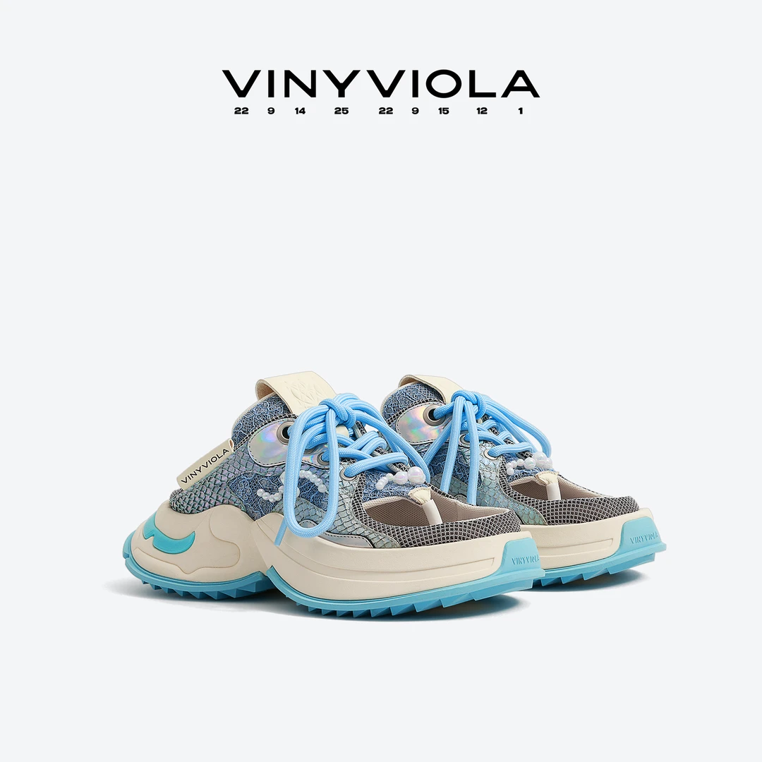 VINYVIOLA25SS新款运动时装混搭风夹脚拖鞋【深海系列·鲛】