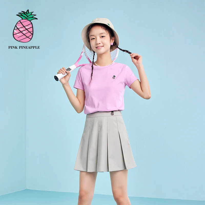 PW7902DT006天跑×PPA夏款百搭菠萝刺绣圆领短袖女MHXPGG