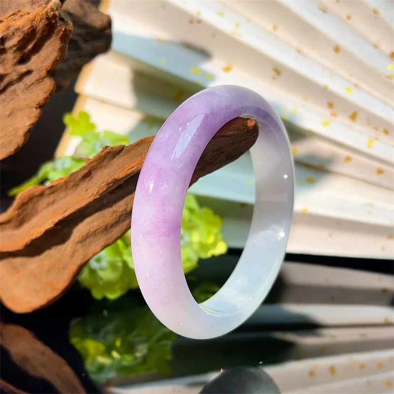 Colourful Yunnan/七彩云南糯冰种紫罗兰半山水翡翠手镯