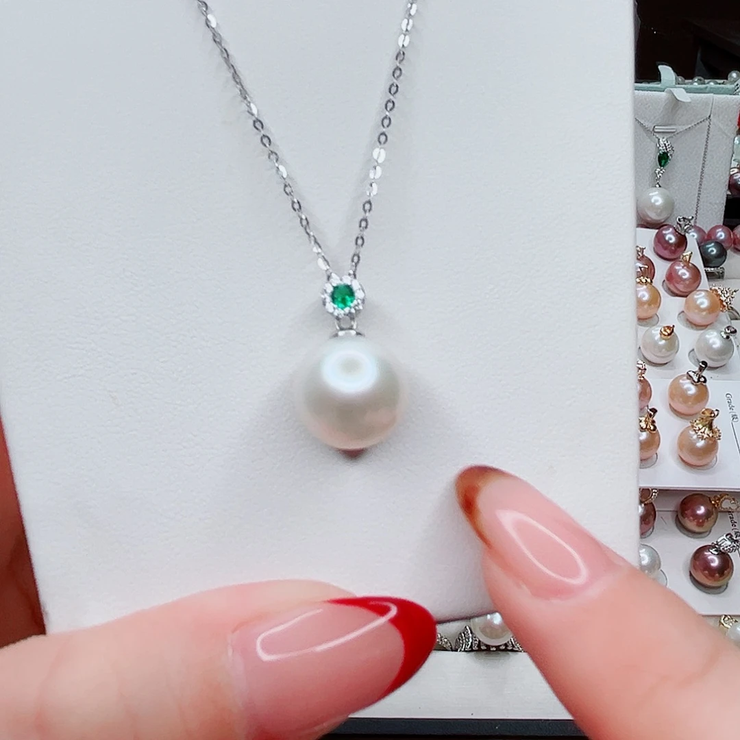 银S925镶嵌淡水珍珠吊坠(赠链)